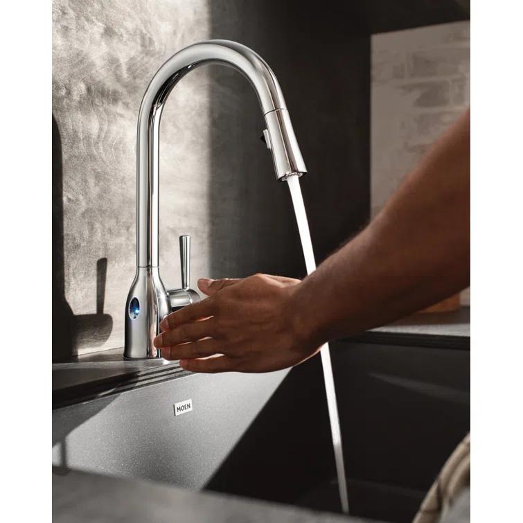Moen Adler MotionSense Wave Single Handle Pulldown Kitchen Faucet with Power Clean Technology