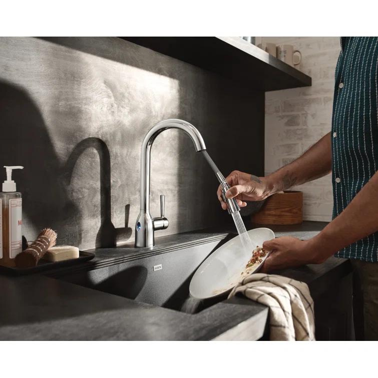 Moen Adler MotionSense Wave Single Handle Pulldown Kitchen Faucet with Power Clean Technology
