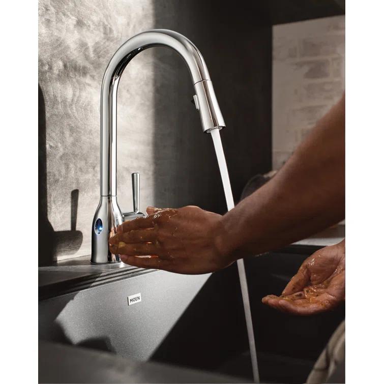Moen Adler MotionSense Wave Single Handle Pulldown Kitchen Faucet with Power Clean Technology