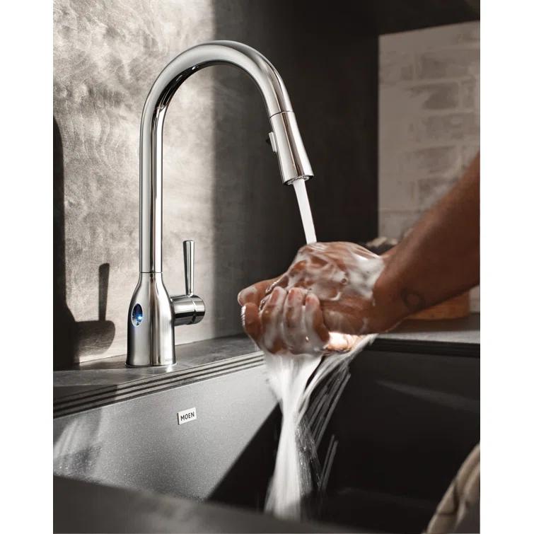 Moen Adler MotionSense Wave Single Handle Pulldown Kitchen Faucet with Power Clean Technology