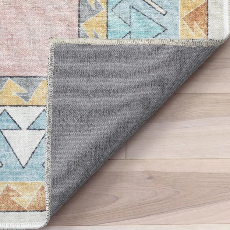 Apollo Well Woven Kids Rugs Ethnic Soft Medallion Modern Pink Area Rug