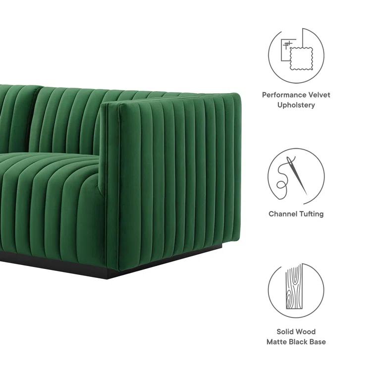 Modway Conjure Channel Tufted Performance Velvet 4-Piece Sectional by Modway