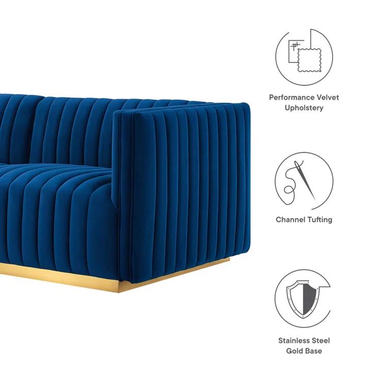 Conjure Channel Tufted Upholstered Fabric Sofa by Modway