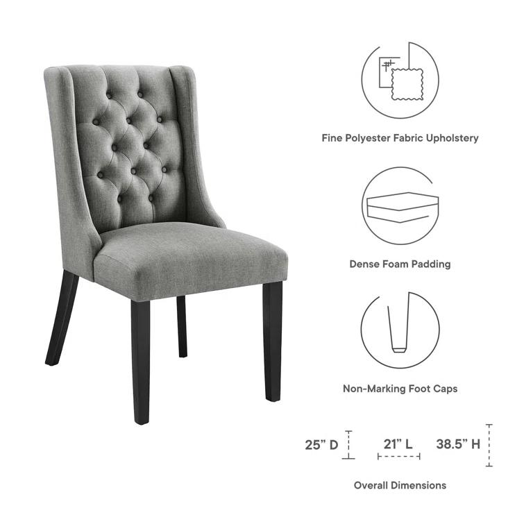 Modway Baronet Button Tufted Fabric Dining Chair