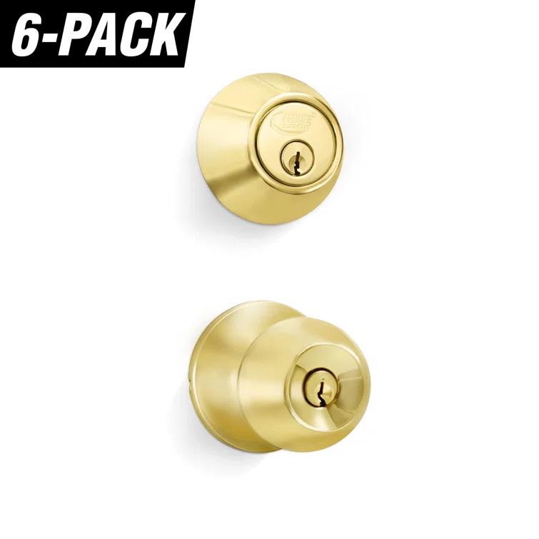 Complete Entry Knob Set with Single Cylinder Deadbolt