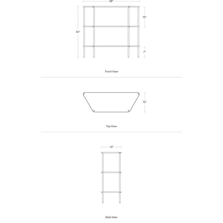 Not For Nothing 38'' W Powder Coated Aluminum Shelving Unit