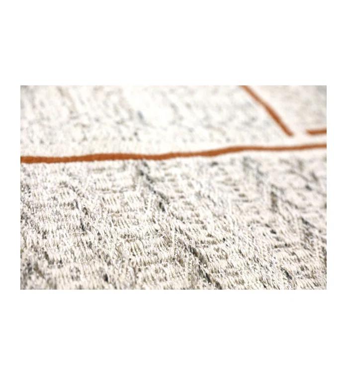 Ivory and Orange Rectangular Synthetic Indoor/Outdoor Rug
