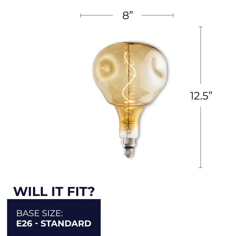 Oversized Orb Antique LED Edison Bulb, 60 Watt Equivalent, E26 Dimmable 2200K
