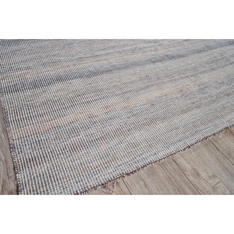 Rectangle Lenzi Handmade Flatweave Recycled P.E.T. Area Rug in Gray/Ivory