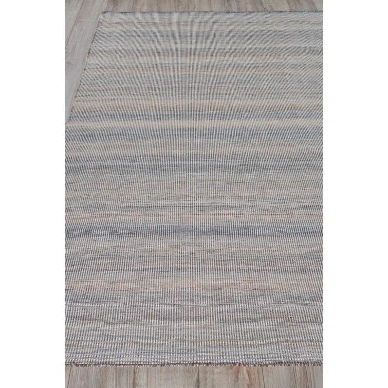 Rectangle Lenzi Handmade Flatweave Recycled P.E.T. Area Rug in Gray/Ivory