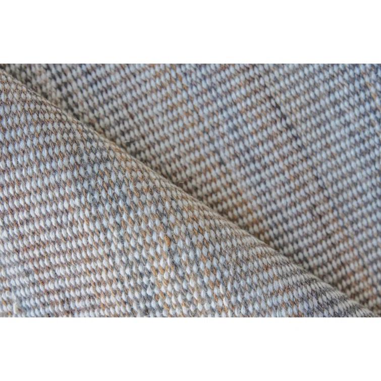 Rectangle Lenzi Handmade Flatweave Recycled P.E.T. Area Rug in Gray/Ivory