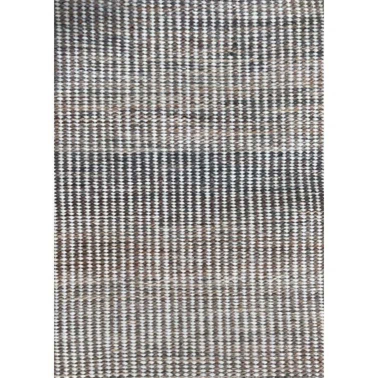 Rectangle Lenzi Handmade Flatweave Recycled P.E.T. Area Rug in Gray/Ivory