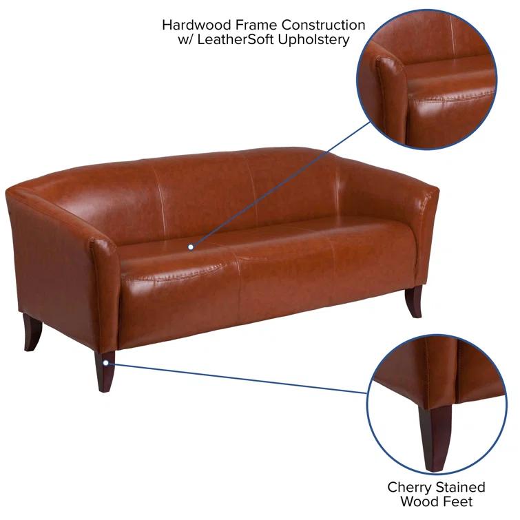 HERCULES Imperial Series LeatherSoft Sofa with Cherry Wood Feet