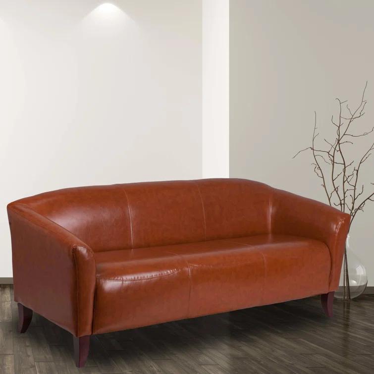 HERCULES Imperial Series LeatherSoft Sofa with Cherry Wood Feet