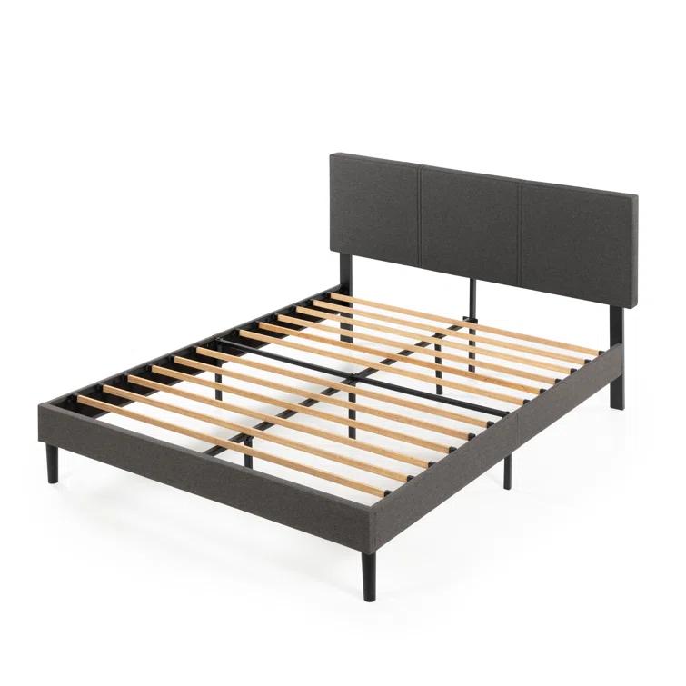 Cambril 38 inch Upholstered Platform Bed Frame with Sustainable Bamboo Slats