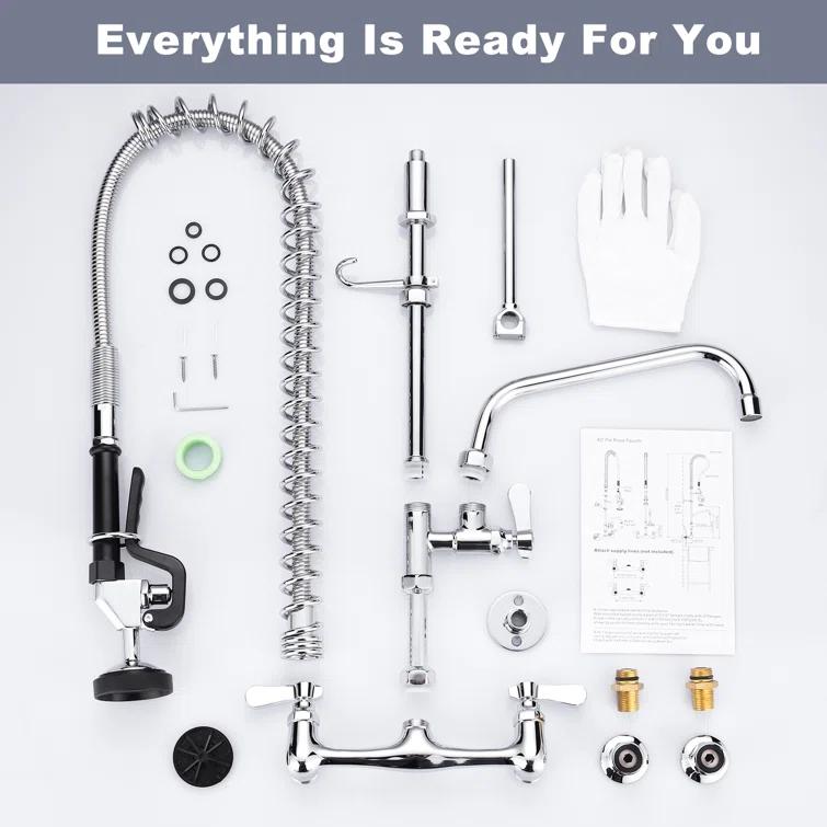 iVIGA Commercial Kitchen Faucet with Pre-Rinse Sprayer 36 Inch 2314300C-36-WF