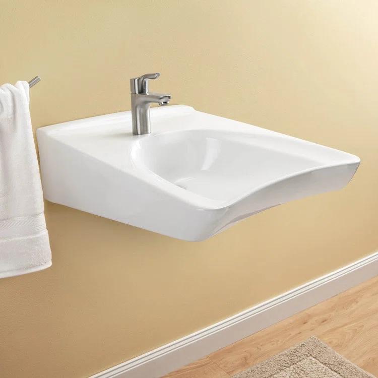 Commercial Vitreous China U-Shaped Bathroom Sink