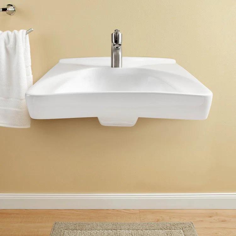 Commercial Vitreous China U-Shaped Bathroom Sink
