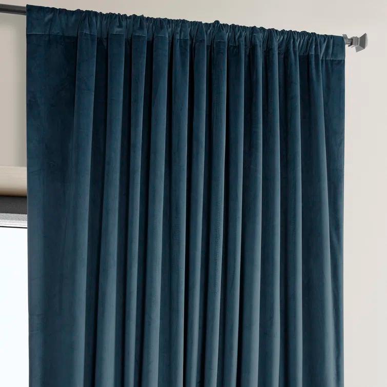 Loria Plush Velvet 100% Blackout Curtains For Bedroom, Living Room - Single Panel