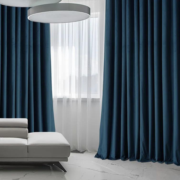 Loria Plush Velvet 100% Blackout Curtains For Bedroom, Living Room - Single Panel
