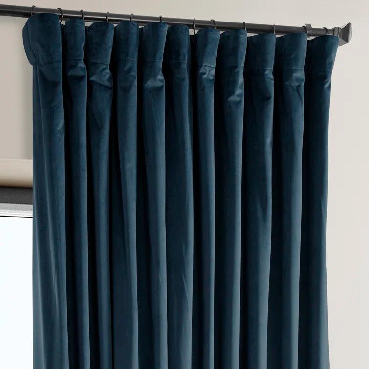 Loria Plush Velvet 100% Blackout Curtains For Bedroom, Living Room - Single Panel