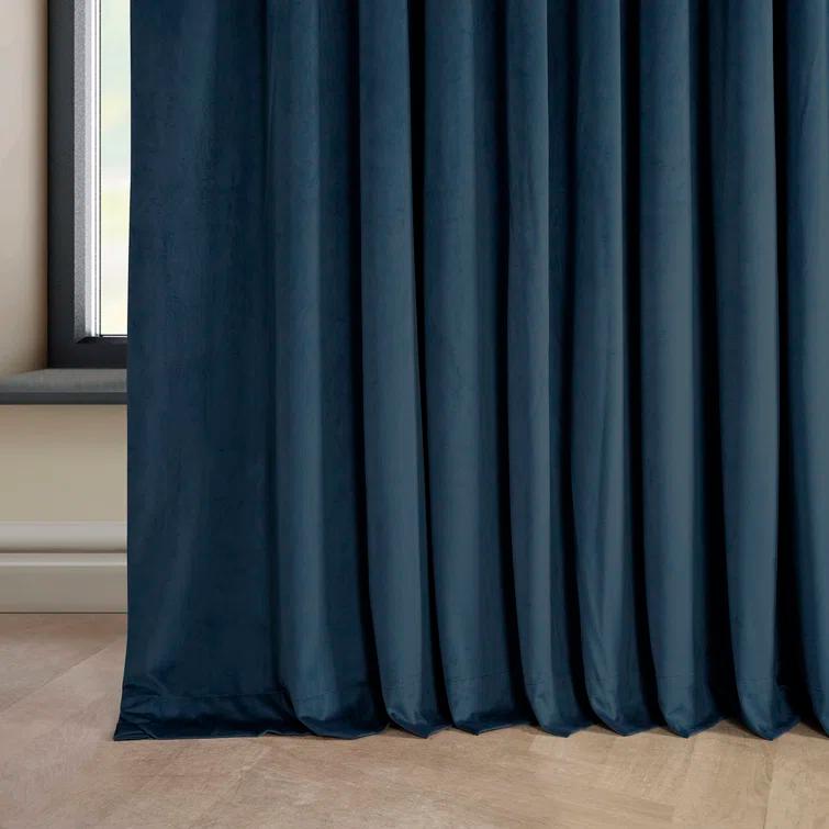 Loria Plush Velvet 100% Blackout Curtains For Bedroom, Living Room - Single Panel