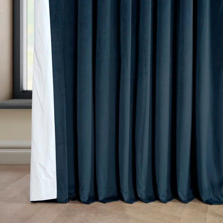 Loria Plush Velvet 100% Blackout Curtains For Bedroom, Living Room - Single Panel