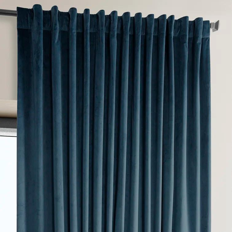 Loria Plush Velvet 100% Blackout Curtains For Bedroom, Living Room - Single Panel