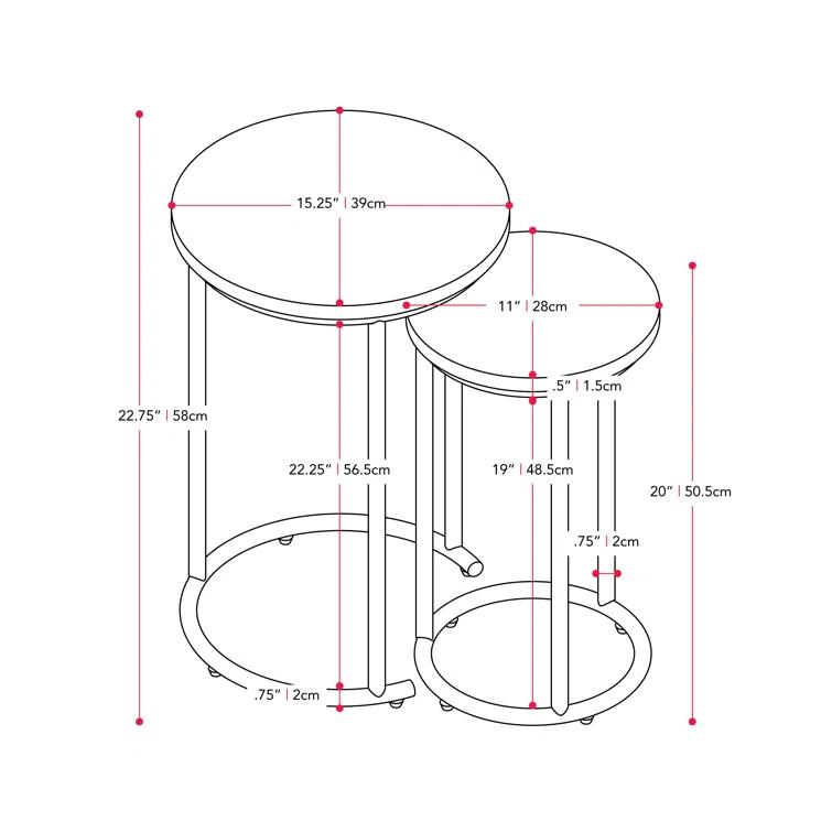Allenhurst Nesting Tables Round End Tables