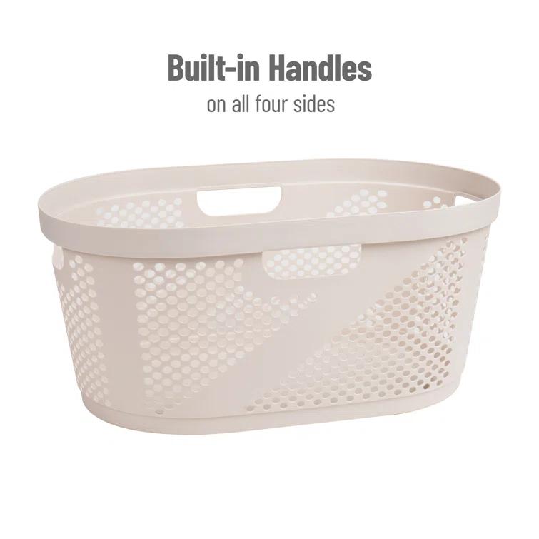 Mind Reader Mind Reader 40L Laundry Basket, Clothes Hamper, Ventilated, Plastic, 23"L x 14.5"W x 10.5"H, 2 Pack (Set of 2)
