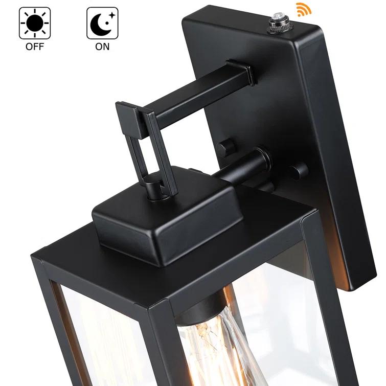 4-pack Outdoor dusk-to-dawn sensor Wall Light with Matte Black Finish