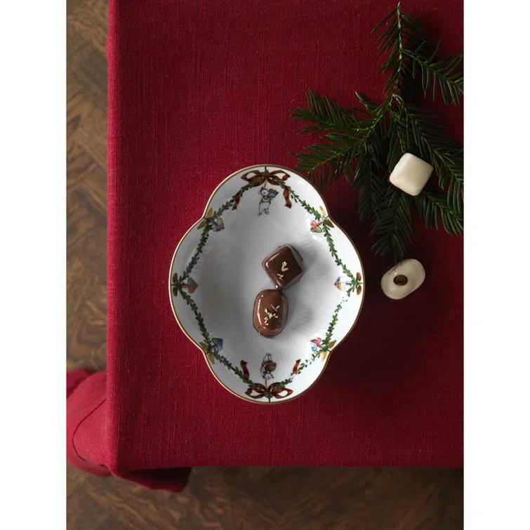 Star Fluted Christmas Small Dish 7"