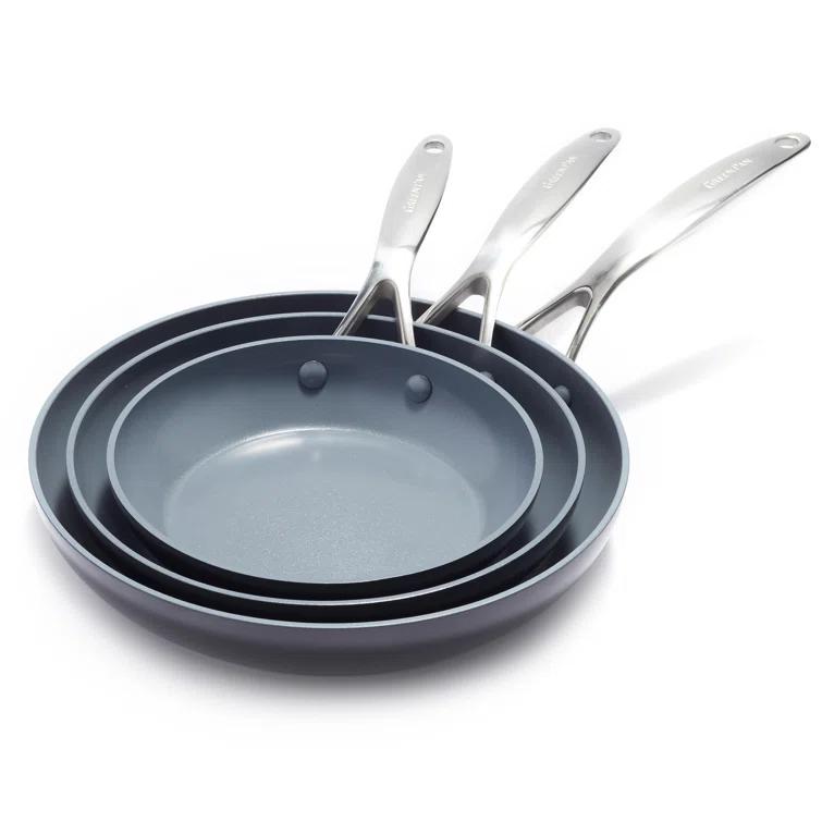 GreenPan GreenPan Valencia Pro Healthy Ceramic Nonstick 8" 9.5" and 11" Frying Pan Skillet Set