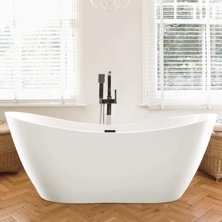 Ophelia 71" x 32'' Freestanding Soaking Acrylic Bathtub