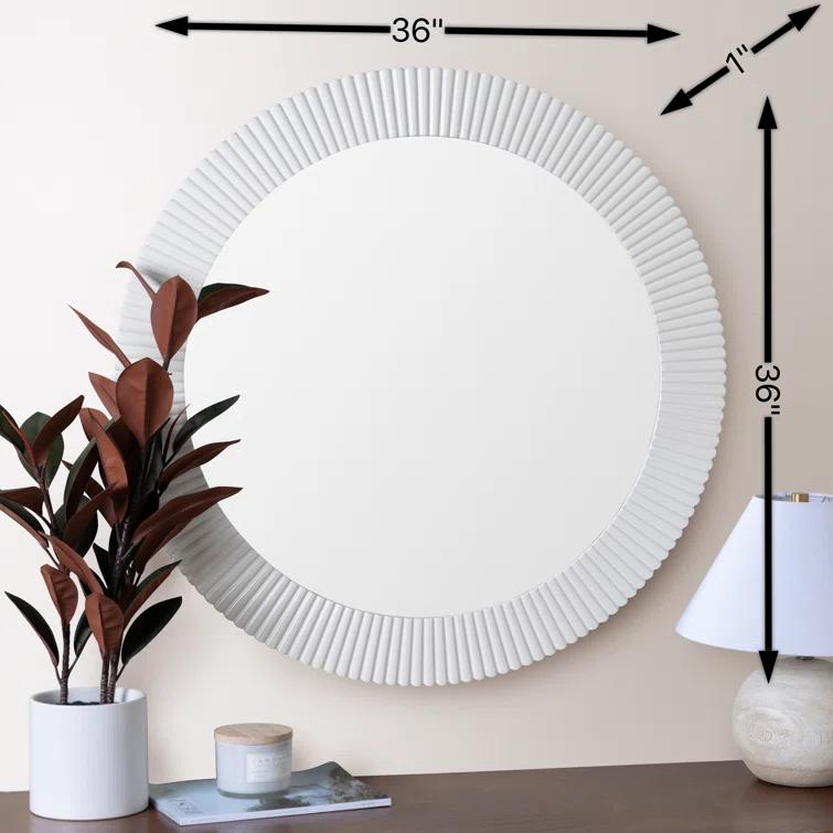 Novalee Round Mirror - White