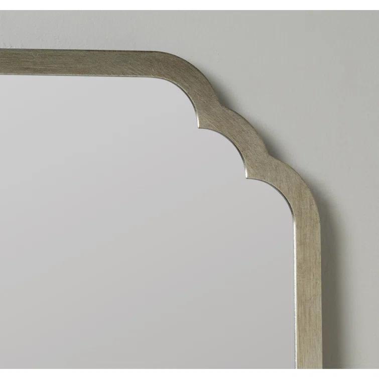 Carol Rectangular Wood & Silver Leaf Vanity Wall Mirror