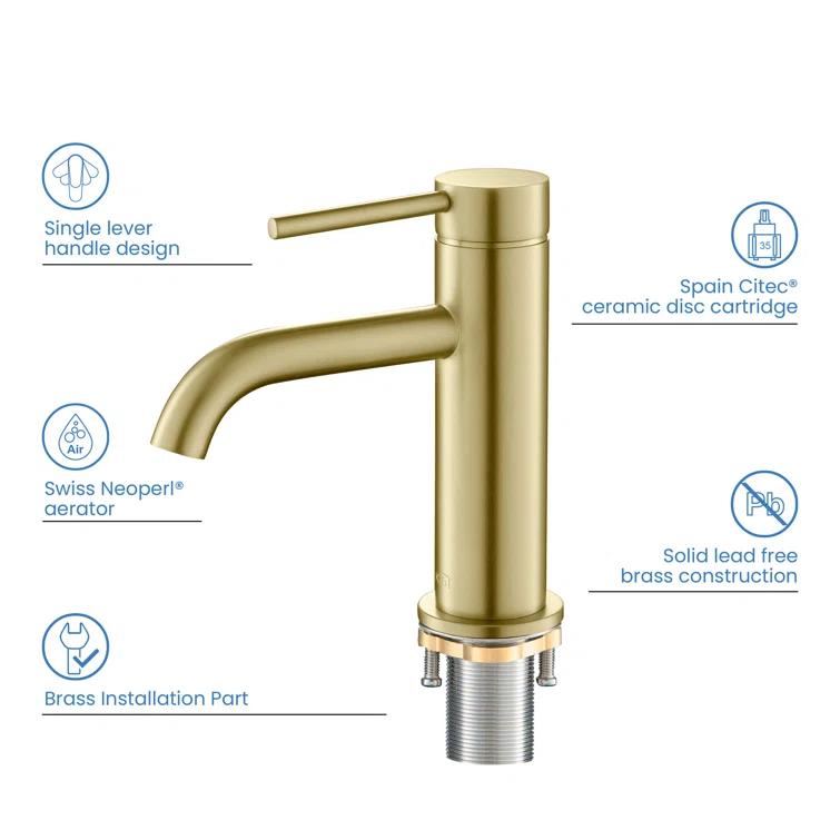 Circular Single-Hole Single-handle Bathroom Faucet