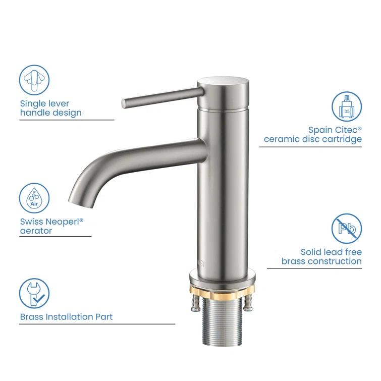 Circular Single-Hole Single-handle Bathroom Faucet