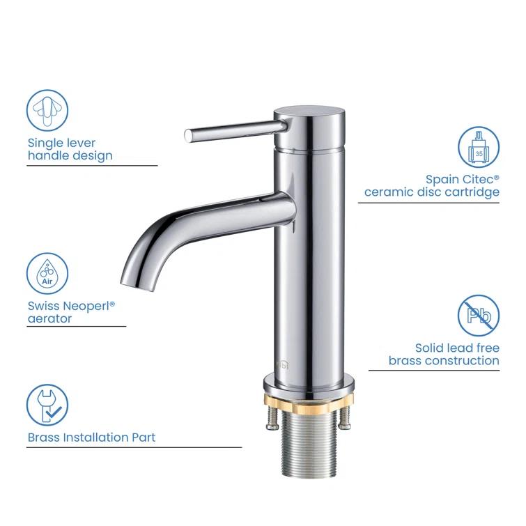 Circular Single-Hole Single-handle Bathroom Faucet