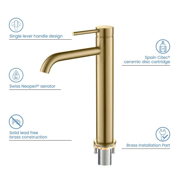 Circular Vessel Sink Faucet Single-handle Bathroom Faucet