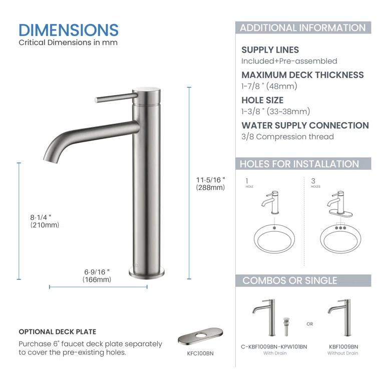 Circular Vessel Sink Faucet Single-handle Bathroom Faucet