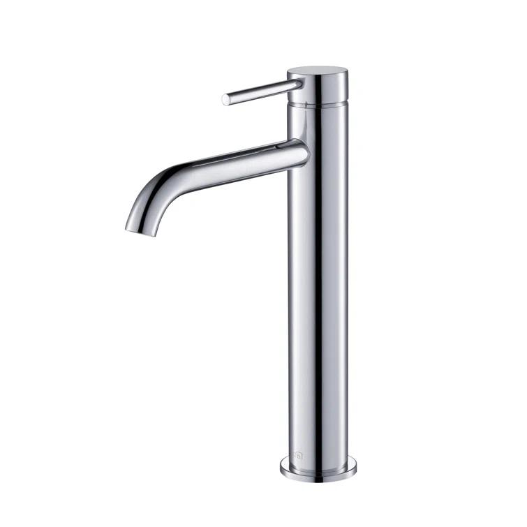 KIBI C-KBF1009CH-KPW101CH Circular Vessel Sink Faucet Single-handle Bathroom Faucet