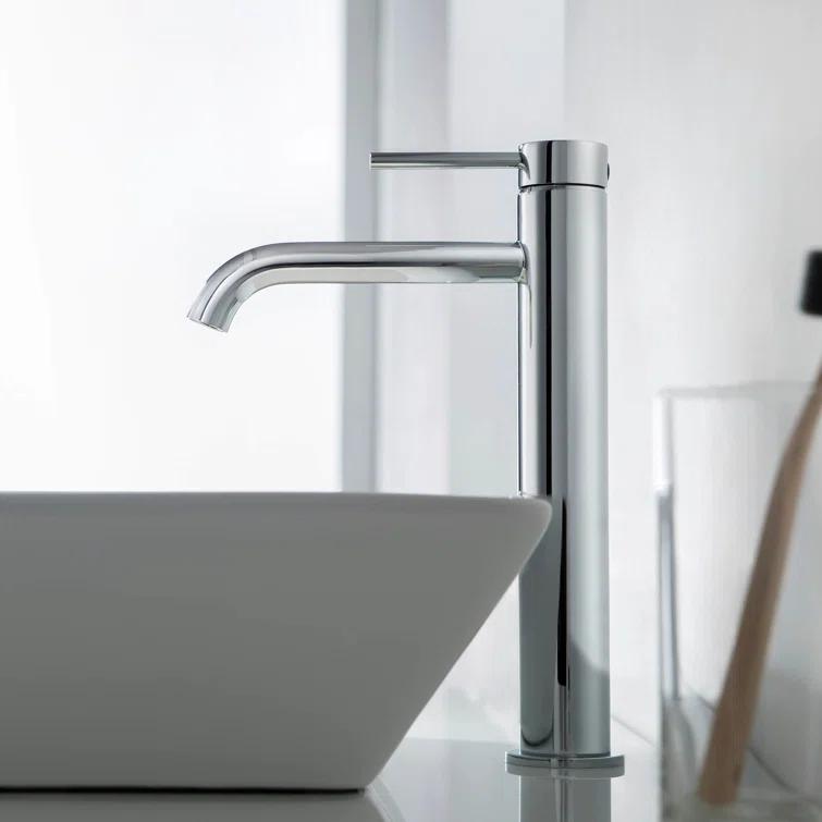 KIBI C-KBF1009CH-KPW101CH Circular Vessel Sink Faucet Single-handle Bathroom Faucet
