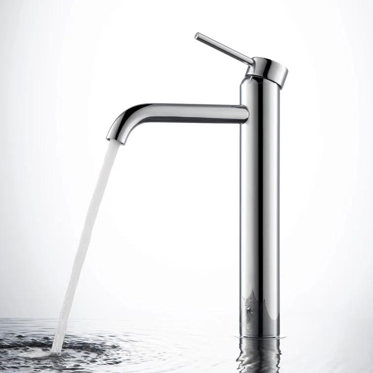 KIBI C-KBF1009CH-KPW101CH Circular Vessel Sink Faucet Single-handle Bathroom Faucet