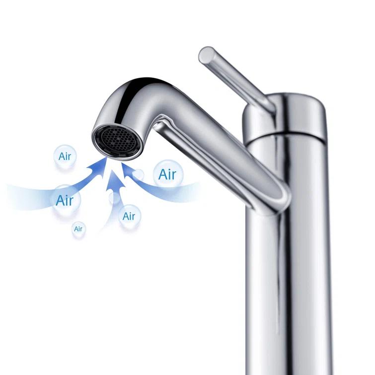KIBI C-KBF1009CH-KPW101CH Circular Vessel Sink Faucet Single-handle Bathroom Faucet