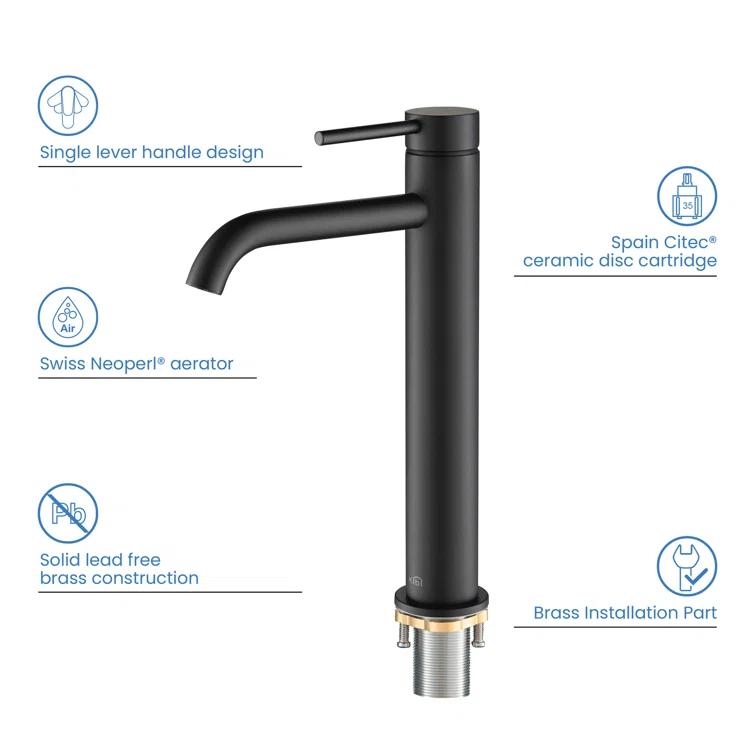 Circular Vessel Sink Faucet Single-handle Bathroom Faucet