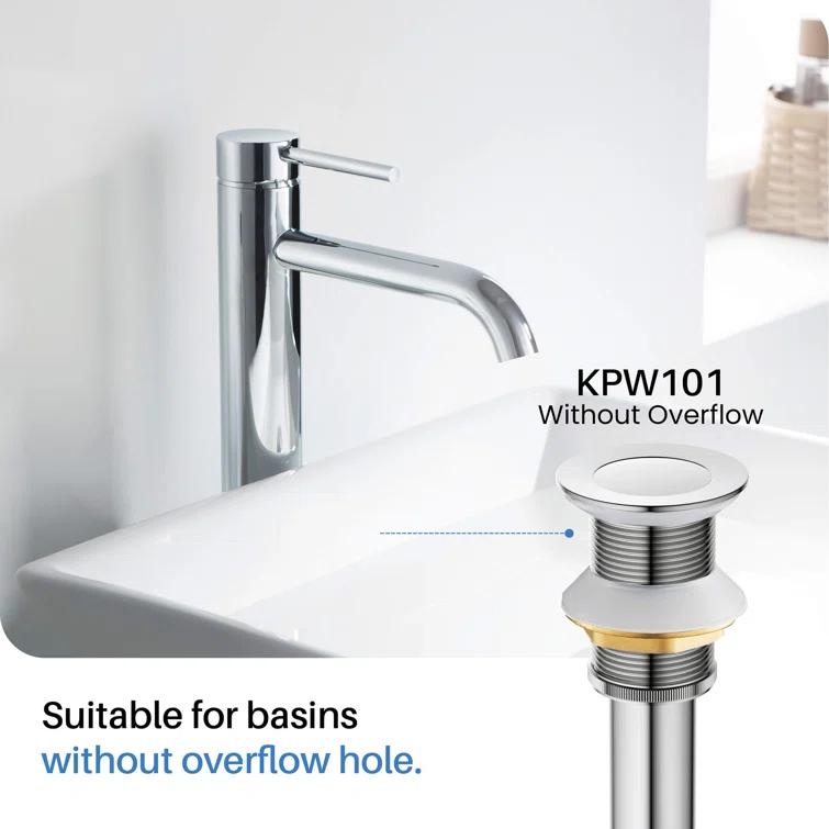 KIBI C-KBF1009CH-KPW101CH Circular Vessel Sink Faucet Single-handle Bathroom Faucet