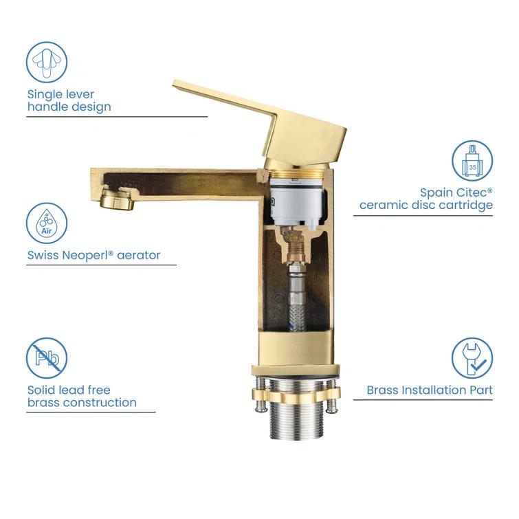 Cube Single-Hole Single-handle Bathroom Faucet