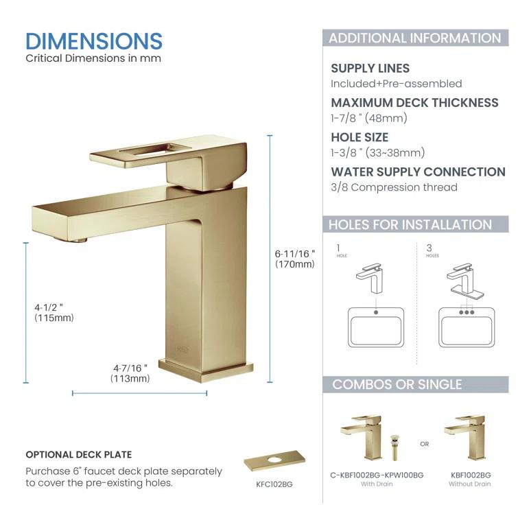 Cube Single-Hole Single-handle Bathroom Faucet