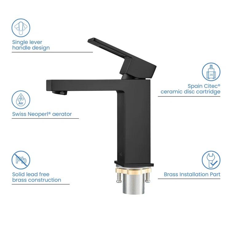 Cube Single-Hole Single-handle Bathroom Faucet
